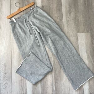 Brandy Melville Sweatpants cotton low rise wide leg womens Gray one size lounge